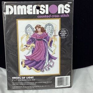 Vintage Dimensions Angel of Light Cross Stitch Kit #6669 1994 Small Kit 5x7